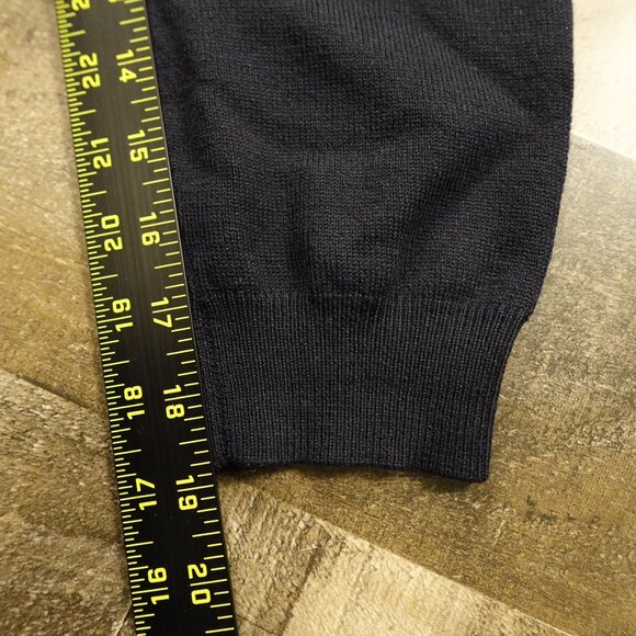 Brooks Brothers Merino Wool V-Neck Sweater Men’s Large Black Stretch Knit - Picture 5 of 8